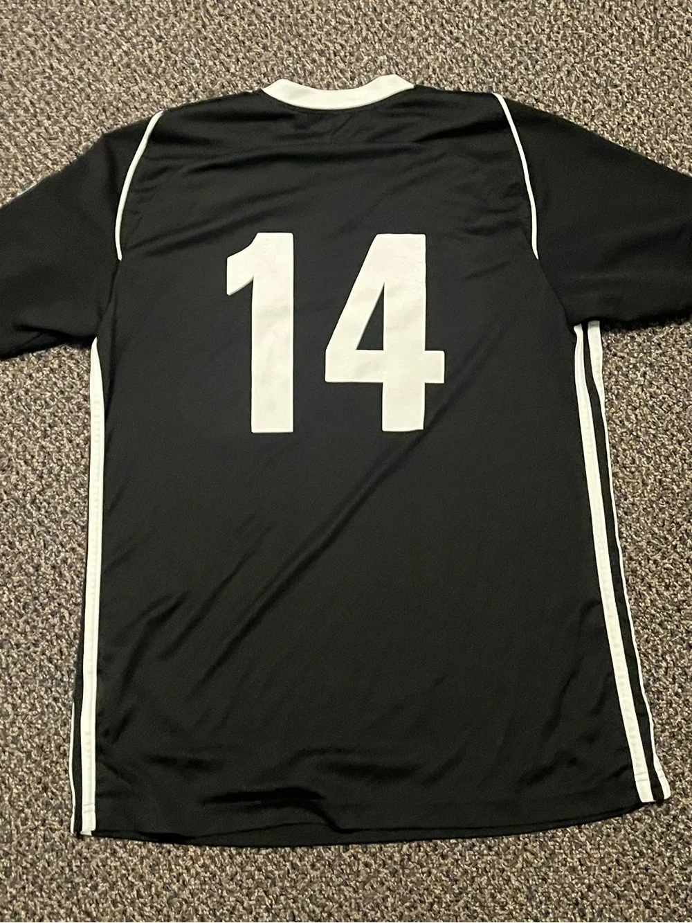 adidas Men’s Black Rochester United Soccer Jersey with White Trim and Red Crest